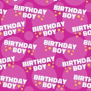 Birthday Boy Fabric, Birthday Fabric, Cute Boy Fabric, Magenta Pink Boy Fabric
