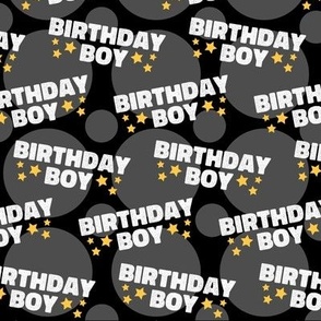 Birthday Boy Fabric, Birthday Fabric, Cute Boy Fabric, Black and Grey Boy Fabric
