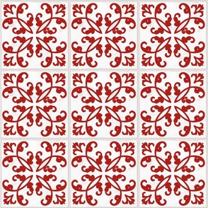 tile - red white 