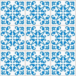 tile - blue white