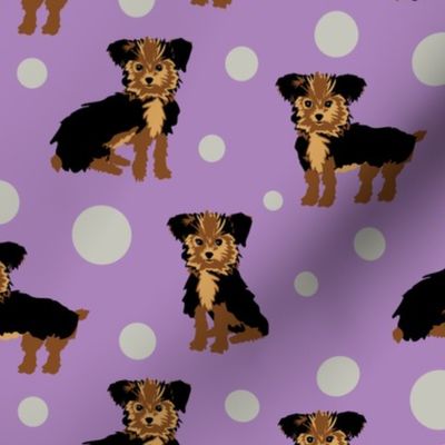 Yorkshire Terrier | Purple with Gray Dots - smaller scale