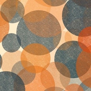 Lots of Dots in Orange and Slate on Cream