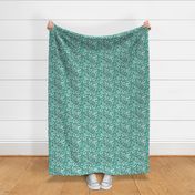 The Tangled Web We Weave in Blue-Green - 8 inch fabric repeat - 6 inch wallpaper repeat