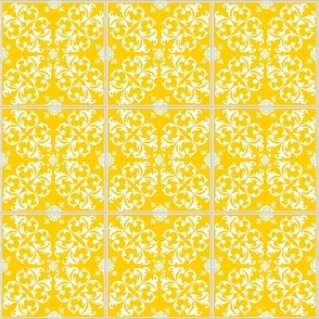 tile - white and dk. yellow 