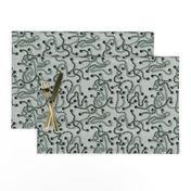 The Tangled Web We Weave in Ash Gray - 8 inch fabric repeat - 6 inch wallpaper repeat