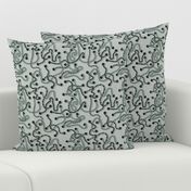 The Tangled Web We Weave in Ash Gray - 8 inch fabric repeat - 6 inch wallpaper repeat