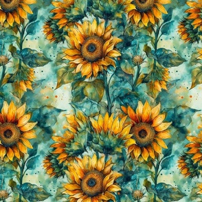 Watercolor Sunflowers (Light)