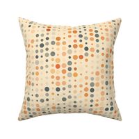 Lots of Dots and Plaid in Orange and Slate on Cream