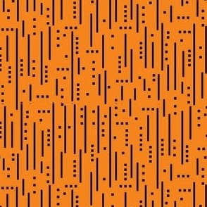 Dots and stripes / tiny / burnt orange / black