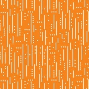 Dots and stripes / tiny / orange / cream