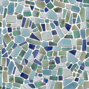 Beach Glass , Sea Glass Coastal Mosaic