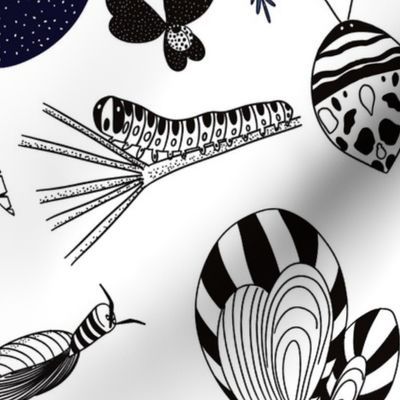 All bugs black and white doodle