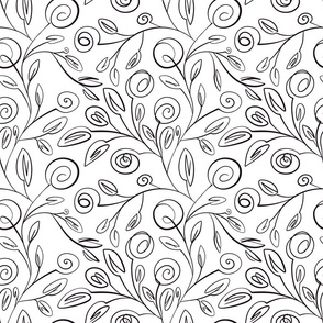 Flowing Branches Abstract Floral Curles