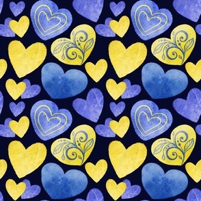 Ornamental Watercolor Hearts