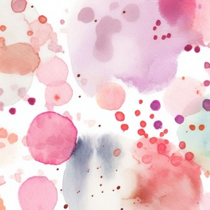 Pastel Pink And Teal Loose Watercolor Confetti Pattern