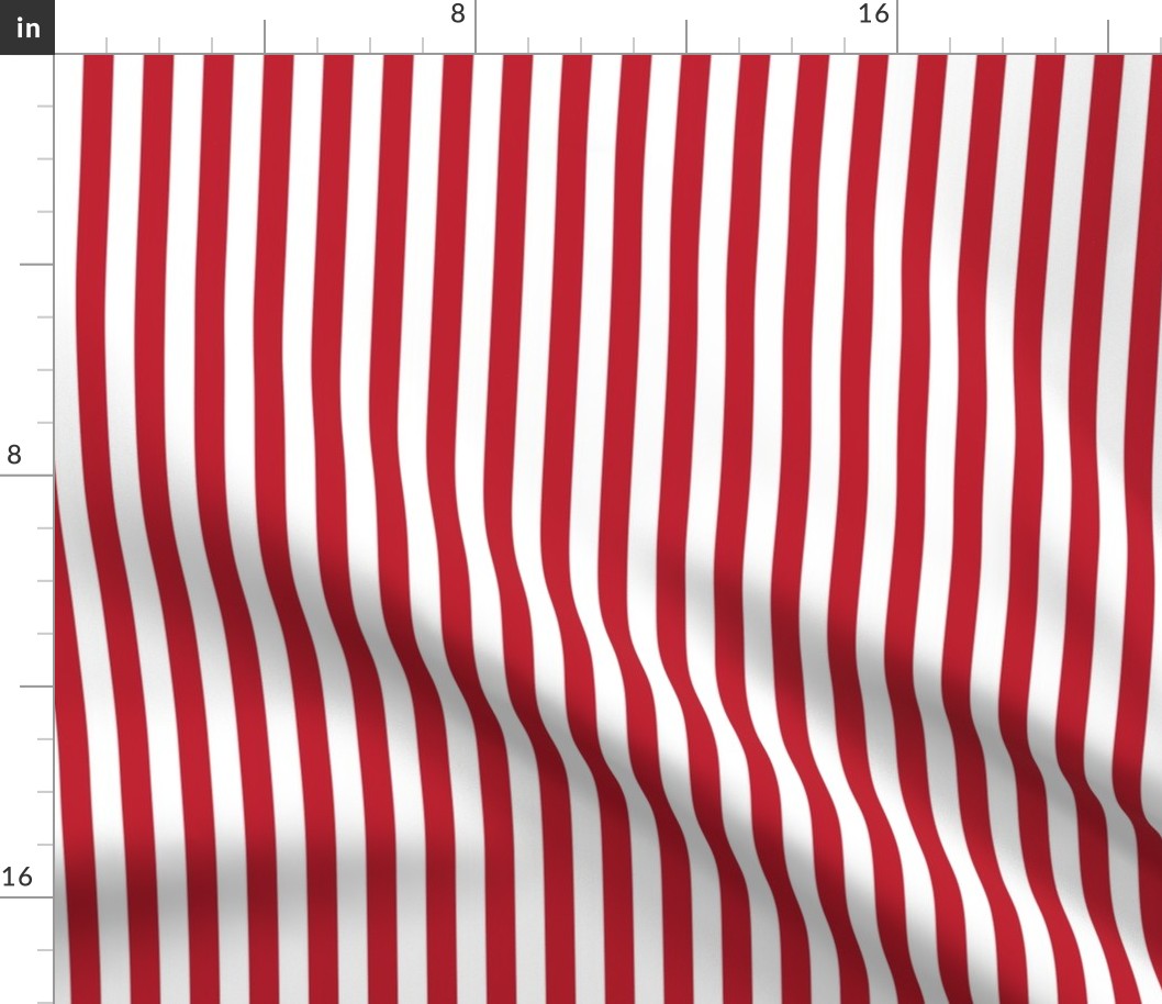 half inch red vertical stripe