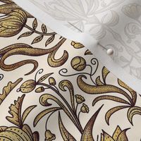 Baroque Toile on Neutral Brown / Small Scale