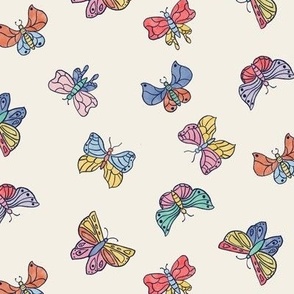doodle butterflies // multicolored