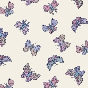 doodle butterflies // lavender