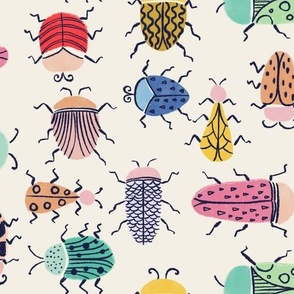 Handdrawn doodle bugs // multicolors - Jumbo scale