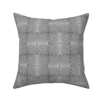 Rotating Woven Texture in Gray Monochrome - 4 inch repeat