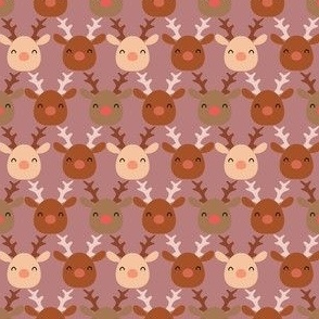mini 2x2 reindeer - mauve