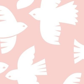 Doves on Pink - L