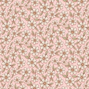 Doodle Blossom Scatter Peach Cream - mini scale - mix and match