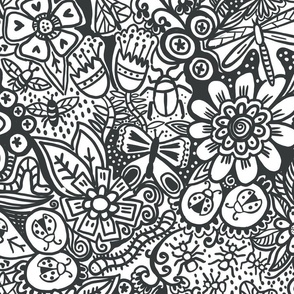 color-in doodle bugs for kids wallpaper scale