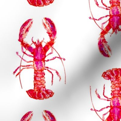 Large / Watercolor Lobsters in Reds and Pinks