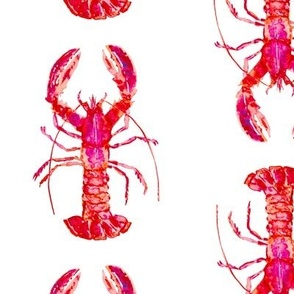 Large / Watercolor Lobsters in Reds and Pinks