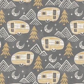 Little Camper - medium - gold and gray 