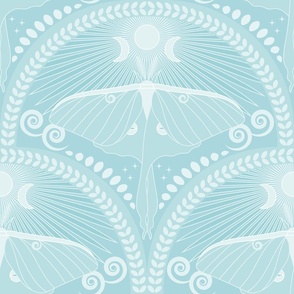 Floating Luna Moth / Art Deco / Mystical Magical / Pool Blue / Large