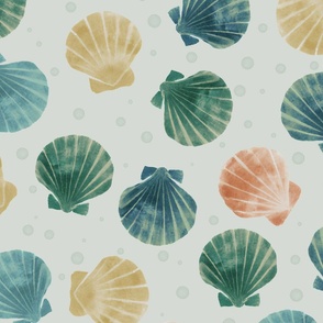 Under the sea - Scallop shells light blue L