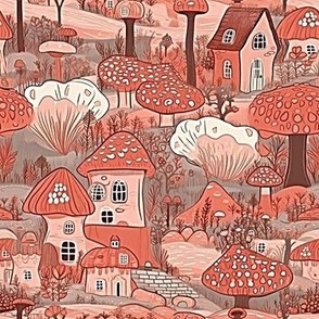 pink mushroom houses 1