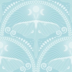 Floating Luna Moth / Art Deco / Mystical Magical / Pool Blue / Medium