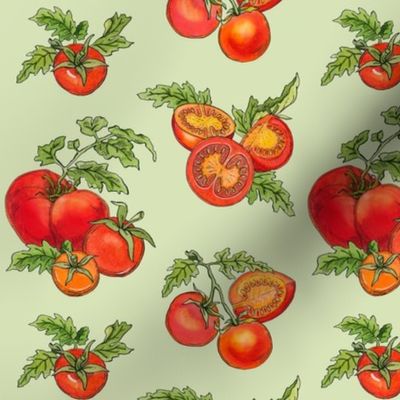 Red Tomatoes on green-smaller version