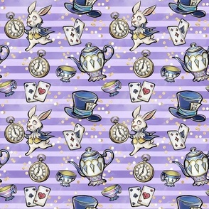Alice in Wonderland Purple Stripes