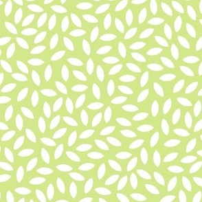 Ditsy Tiny Leaves- Doll House Garden Coordinate- Petal Signature Cotton- White on Honeydew Green- Bright Pastel Green Blender- Medium
