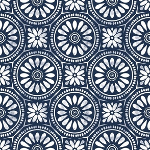 Daisy Zelliege Tile Pattern { mediterranean blue }