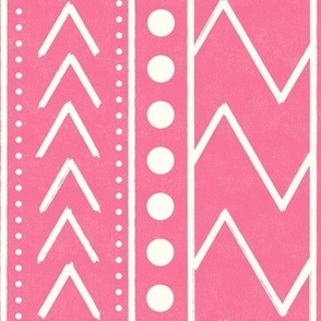 Pink and White Mud Cloth Pattern - Magical Meadow