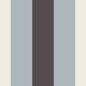 Bold Wide Thick Stripes | Creamy White, French Gray, Purple-Brown-Gray | Stripe