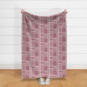 Dark Rose Pink and Off White Mud Cloth Pattern - Magical Meadow