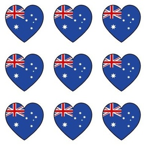 Australian flag hearts on white