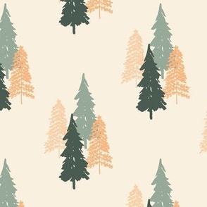 Christmas rustic pine trees small
