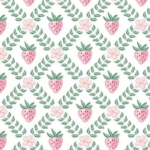 strawberry trellis/pure white background/small