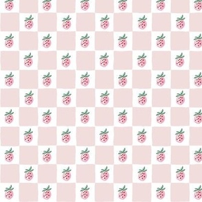 strawberry checkers/soft pink and pure white/small