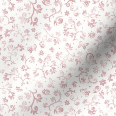 branches and butterflies in rose and white | small