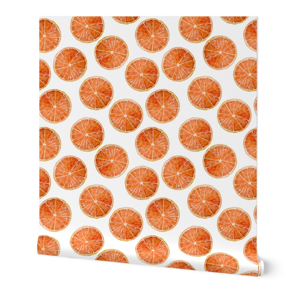 Orange Slices on White Background