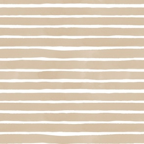 Painterly Watercolor Stripe- Neutral Sand Beige